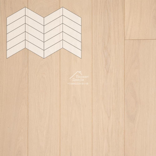 Паркет Елка Французская Lab Arte Chevron Дуб Натур Лана лак 400/337х110х14/3/60°