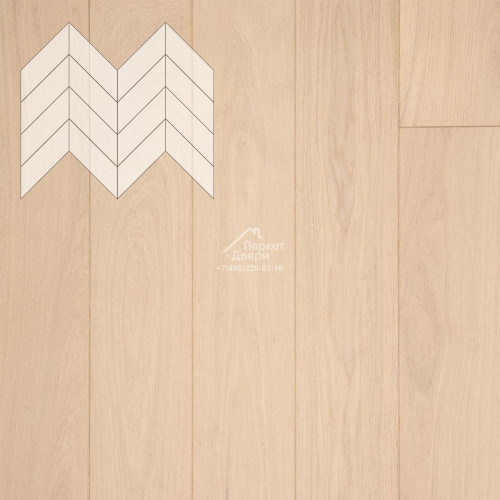 Паркет Елка Французская Lab Arte Chevron Дуб Натур Лана лак 600/450х150х14/3/45°