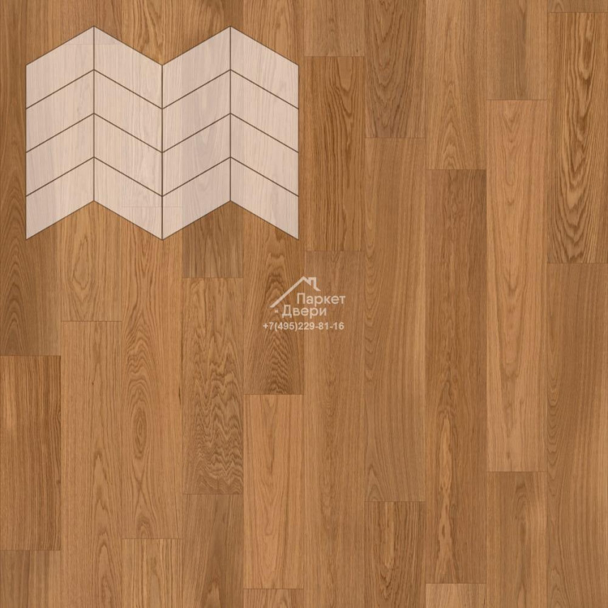 Паркет Елка Французская Lab Arte Chevron Дуб Натур Солид лак 400/313х150х14/3/60°