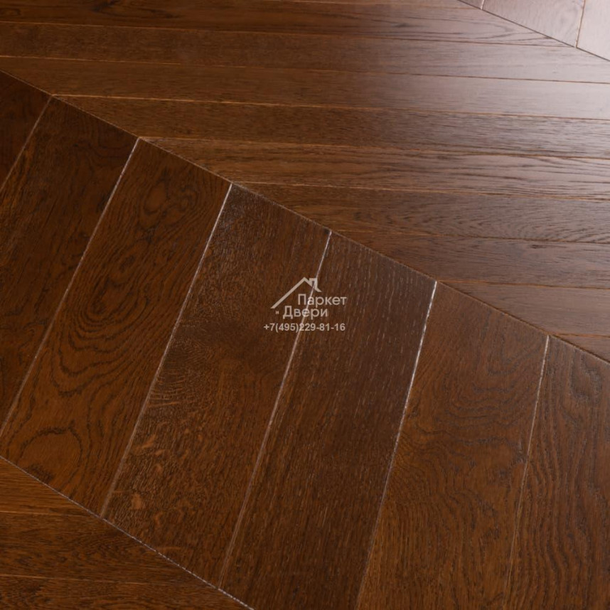 Паркет Елка Французская Lab Arte Chevron Дуб Натур Табак лак 600/450х150х14/3/45°-1