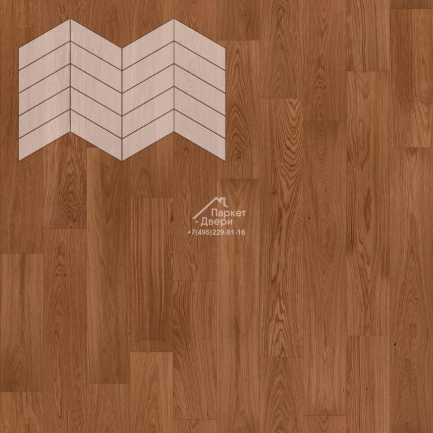 Паркет Елка Французская Lab Arte Chevron Дуб Натур Хани лак 400/337х110х14/3/60°