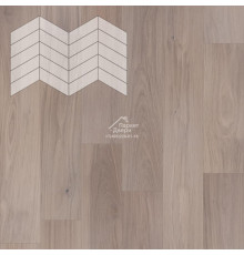 Паркет Елка Французская Lab Arte Chevron Дуб Натур Чегет белый лак 400/337х110х14/3/60°