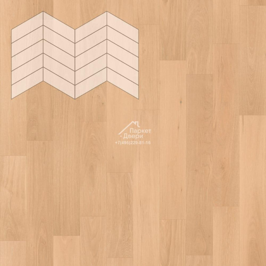Паркет Елка Французская Lab Arte Chevron Дуб Натур Шёлк лак 400/337х110х14/3/60°