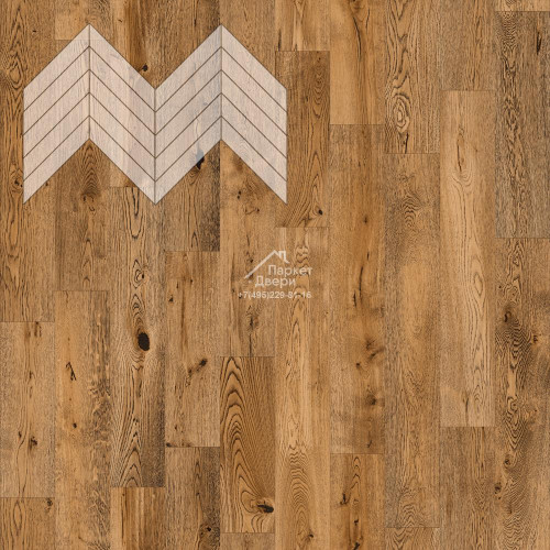 Паркет Елка Французская Lab Arte Chevron Дуб Натур Эбен лак 600/510х90х14/3/45°