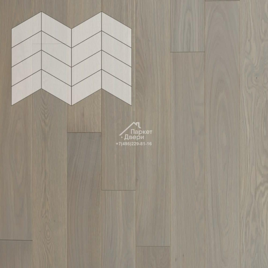 Паркет Елка Французская Lab Arte Chevron Дуб Рустик Concrete лак 400/313х150х14/3/60°