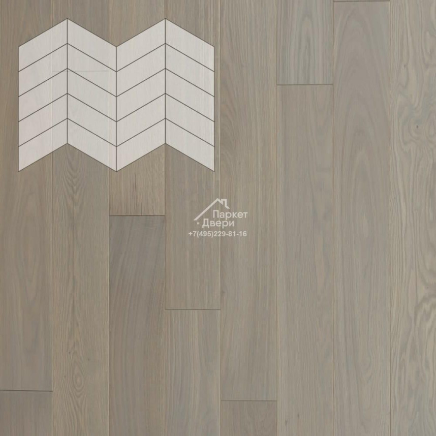 Паркет Елка Французская Lab Arte Chevron Дуб Рустик Concrete лак 400/328х125х14/3/60°
