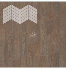 Паркет Елка Французская Lab Arte Chevron Дуб Рустик Грис лак 400/348х90х14/3/60°