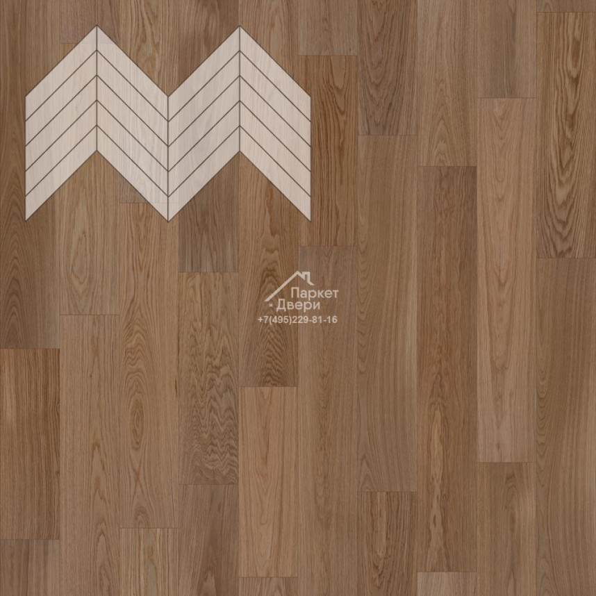 Паркет Елка Французская Lab Arte Chevron Дуб Рустик Норвег лак 600/510х90х14/3/45°