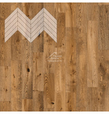 Паркет Елка Французская Lab Arte Chevron Дуб Рустик Эбен лак 600/510х90х14/3/45°