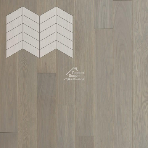 Паркет Елка Французская Lab Arte Chevron Дуб Селект Concrete лак 400/328х125х14/3/60°