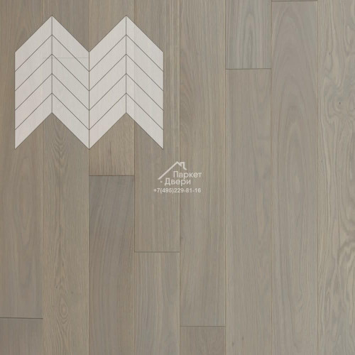 Паркет Елка Французская Lab Arte Chevron Дуб Селект Concrete лак 600/475х125х14/3/45°