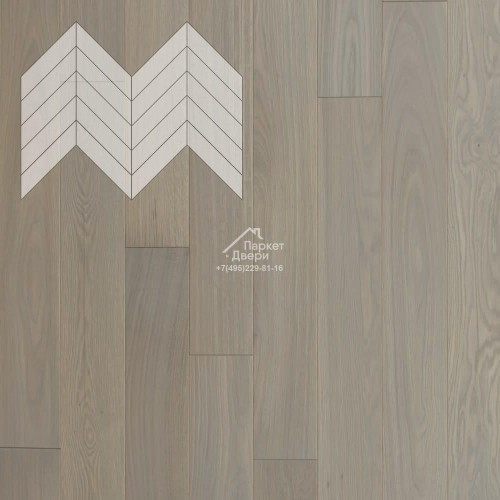 Паркет Елка Французская Lab Arte Chevron Дуб Селект Concrete лак 600/490х110х14/3/45°