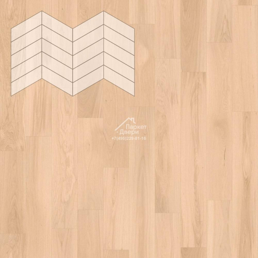 Паркет Елка Французская Lab Arte Chevron Дуб Селект Бетон лак 400/337х110х14/3/60°