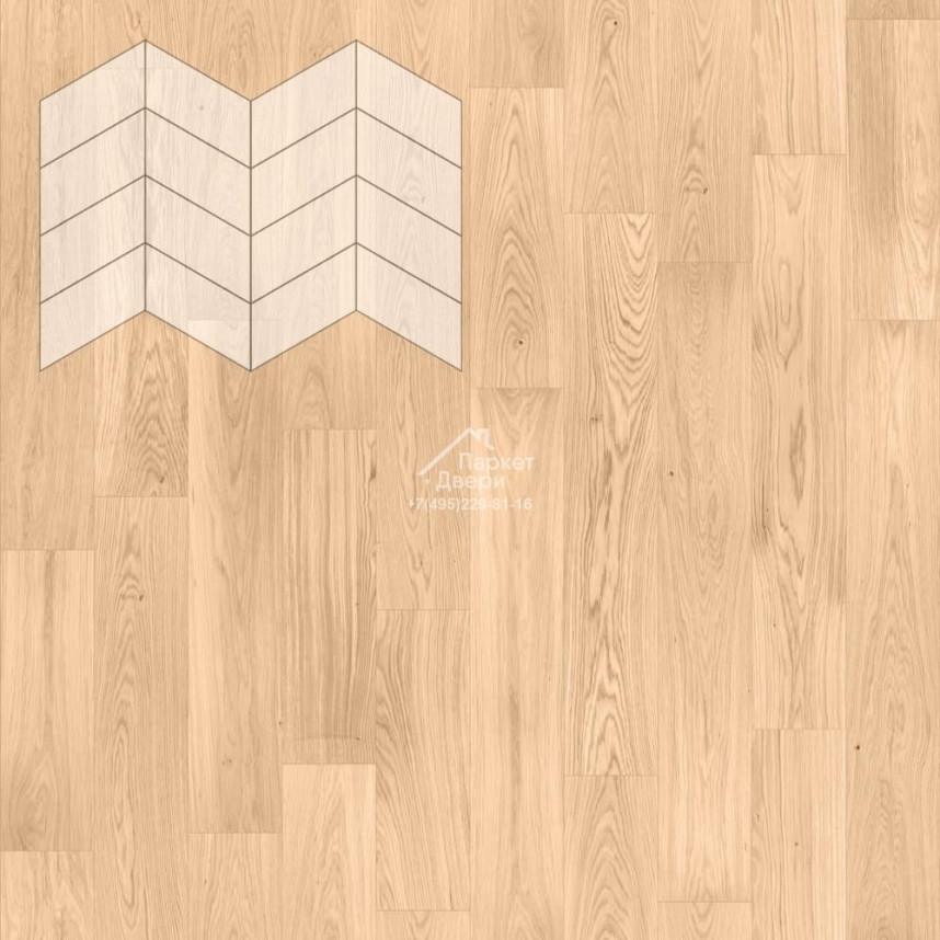 Паркет Елка Французская Lab Arte Chevron Дуб Селект Блонд лак 400/313х150х14/3/60°