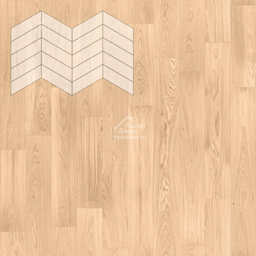 Паркет Елка Французская Lab Arte Chevron Дуб Селект Блонд лак 400/337х110х14/3/60°