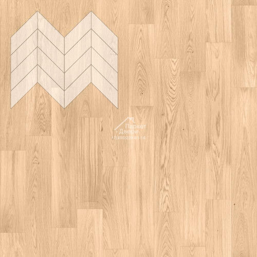 Паркет Елка Французская Lab Arte Chevron Дуб Селект Блонд лак 600/450х150х14/3/45°