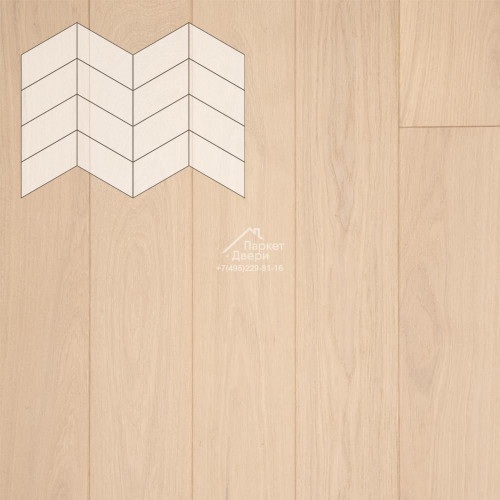 Паркет Елка Французская Lab Arte Chevron Дуб Селект Лана лак 400/313х150х14/3/60°