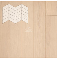 Паркет Елка Французская Lab Arte Chevron Дуб Селект Лана лак 400/328х125х14/3/60°