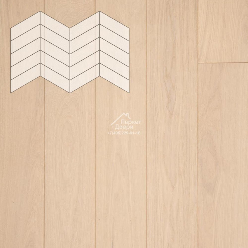 Паркет Елка Французская Lab Arte Chevron Дуб Селект Лана лак 400/337х110х14/3/60°