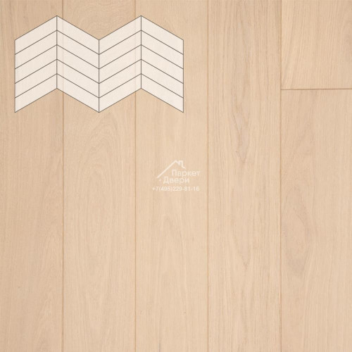 Паркет Елка Французская Lab Arte Chevron Дуб Селект Лана лак 400/348х90х14/3/60°