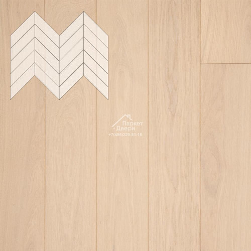 Паркет Елка Французская Lab Arte Chevron Дуб Селект Лана лак 600/475х125х14/3/45°