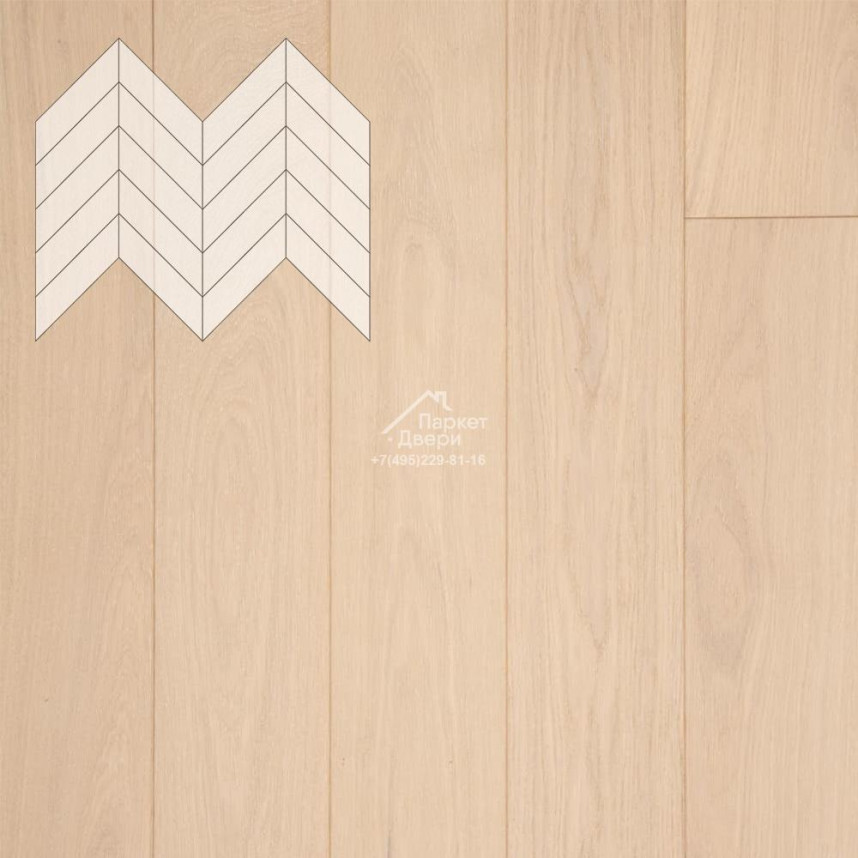 Паркет Елка Французская Lab Arte Chevron Дуб Селект Лана лак 600/475х125х14/3/45°