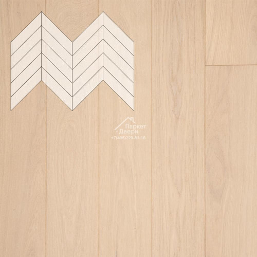 Паркет Елка Французская Lab Arte Chevron Дуб Селект Лана лак 600/490х110х14/3/45°