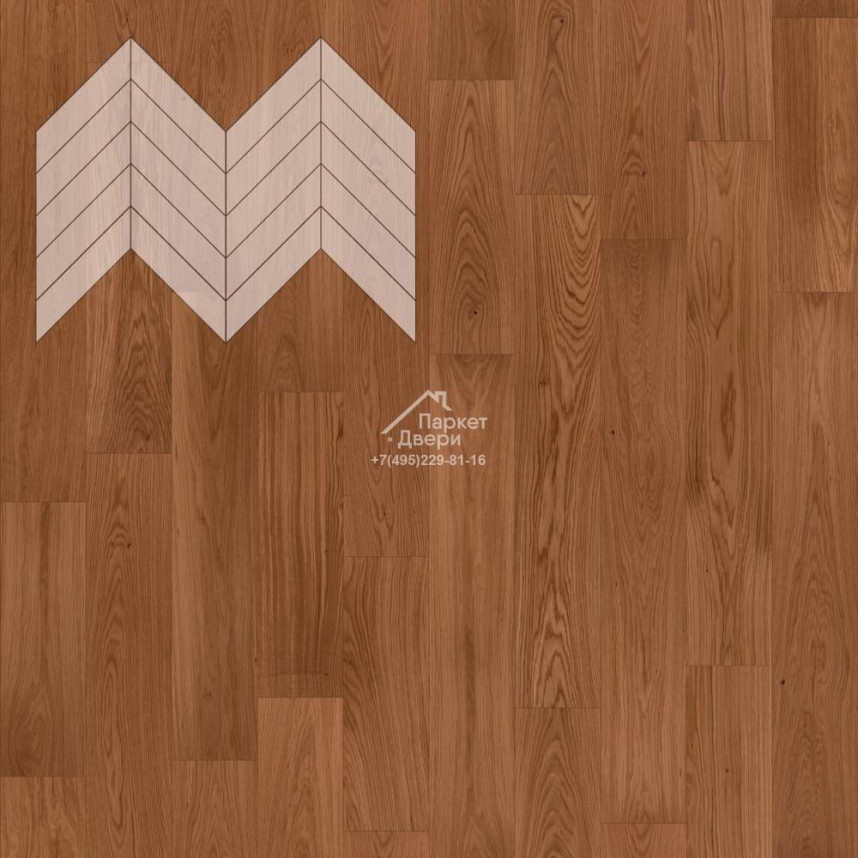 Паркет Елка Французская Lab Arte Chevron Дуб Селект Хани лак 600/490х110х14/3/45°