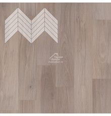 Паркет Елка Французская Lab Arte Chevron Дуб Селект Чегет белый лак 600/510х90х14/3/45°