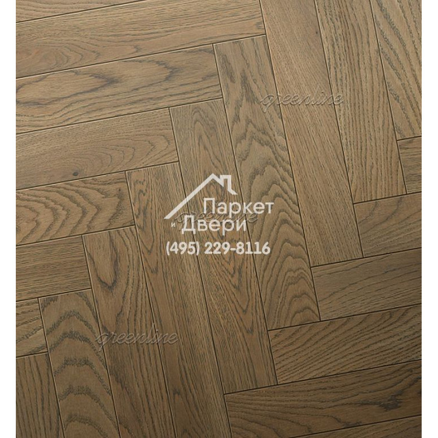 Паркет Английская ёлка Greenline Extra 702 дуб Легенд, 500/600 х 100 / 127 х 12-2