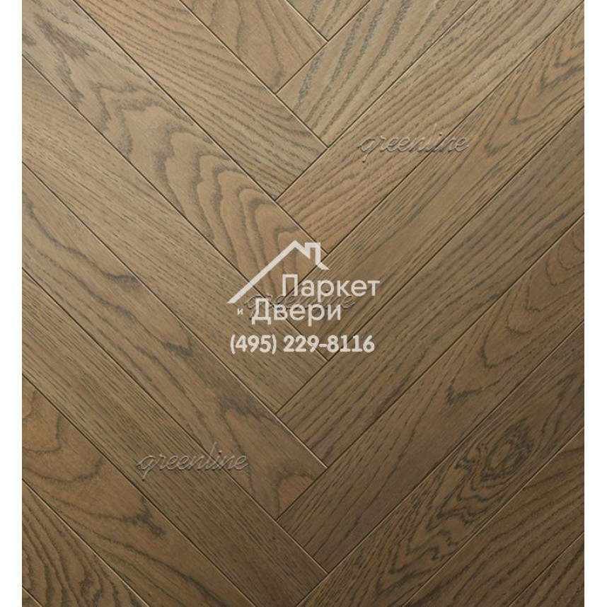 Паркет Английская ёлка Greenline Extra 702 дуб Легенд, 500/600 х 100 / 127 х 12-1