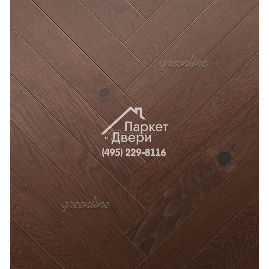 Паркет Английская ёлка Greenline Extra 705 дуб магнет-1