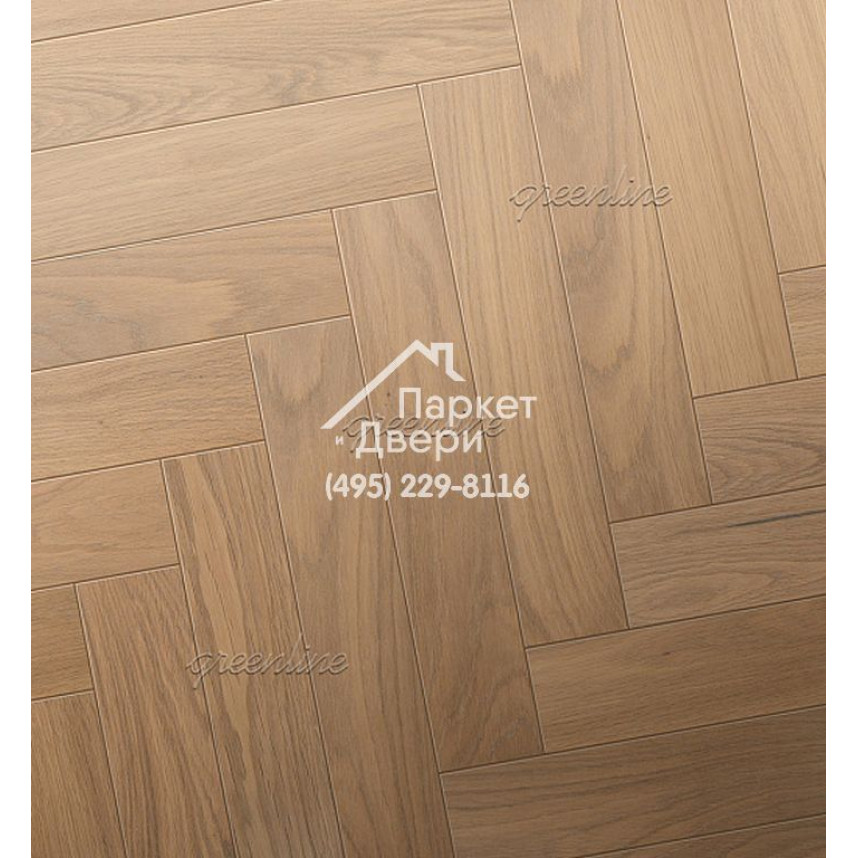 Паркет Английская ёлка Greenline Extra 704 дуб Софт, 500/600 х 100 / 127 х 12-2