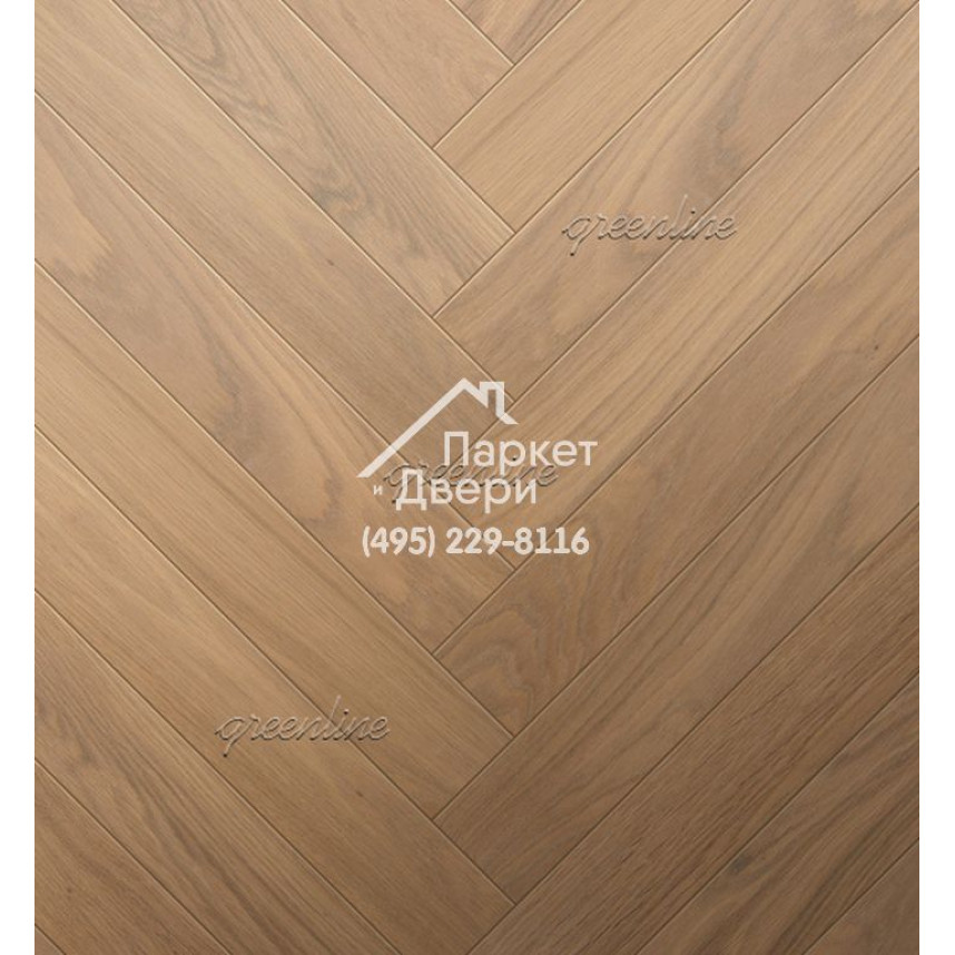 Паркет Английская ёлка Greenline Extra 704 дуб Софт, 500/600 х 100 / 127 х 12-1