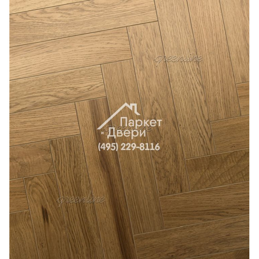Паркет Английская ёлка Greenline Extra 707 дуб Гармони, 500/600 х 100 / 127 х 12