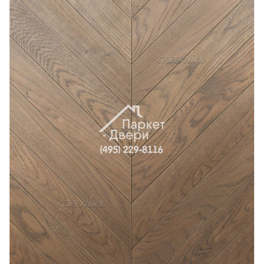 Паркет Французская ёлка Greenline Design 3106 дуб fumo