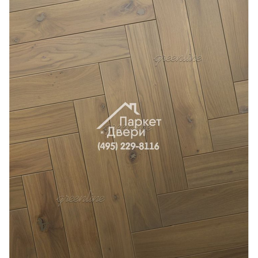 Паркет Английская ёлка Greenline Extra 709 дуб карбон