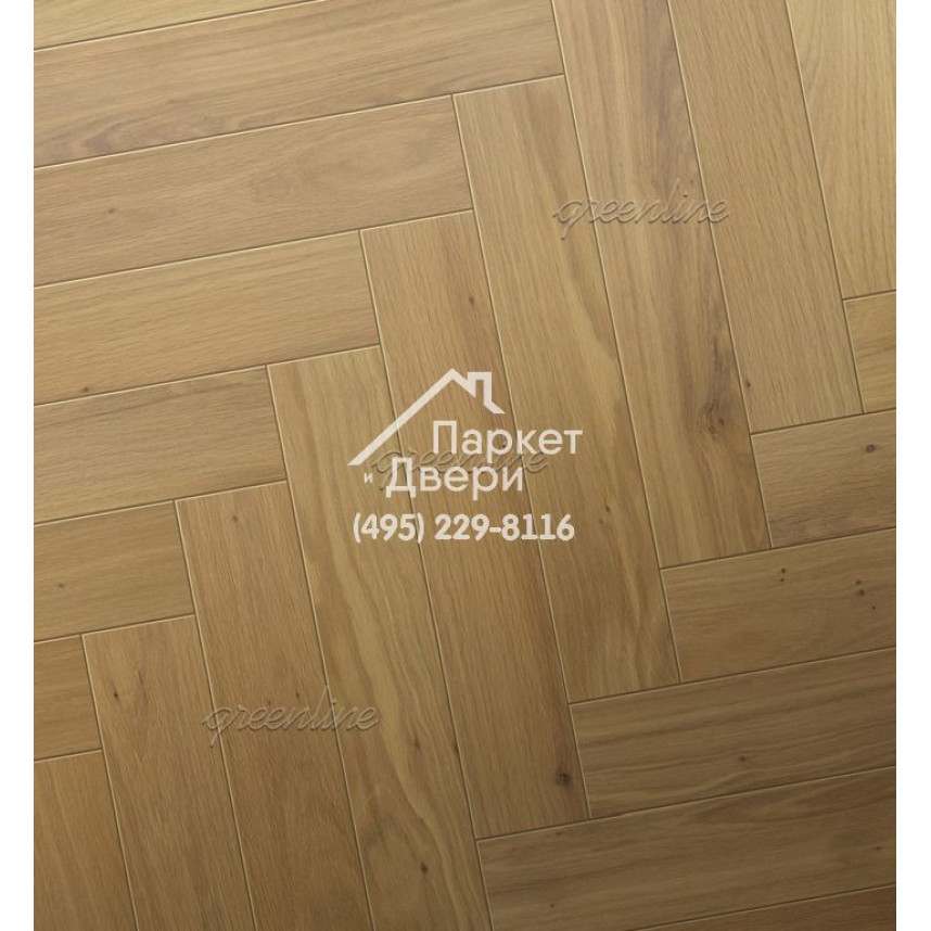 Паркет Английская ёлка Greenline Extra 714 дуб Дрим, 500/600 х 100 / 127 х 12