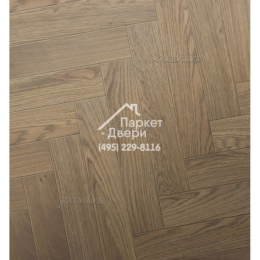 Паркет Английская ёлка Greenline Extra 720 дуб Квин 500/600 х 100 / 127 х 12-1