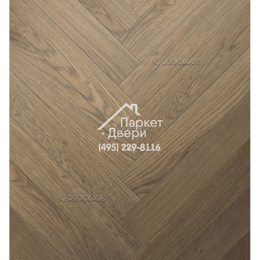 Паркет Английская ёлка Greenline Extra 720 дуб Квин 500/600 х 100 / 127 х 12-2
