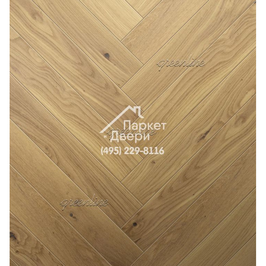 Паркет Английская ёлка Greenline Next 718 дуб сенд-1