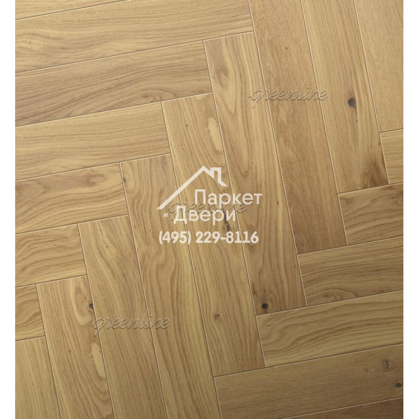 Паркет Английская ёлка Greenline Next 718 дуб сенд