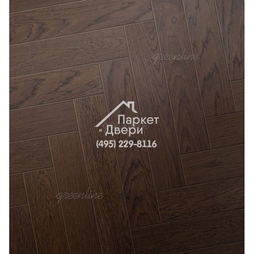 Паркет Английская ёлка Greenline Smart Herringbone 611 дуб арабик