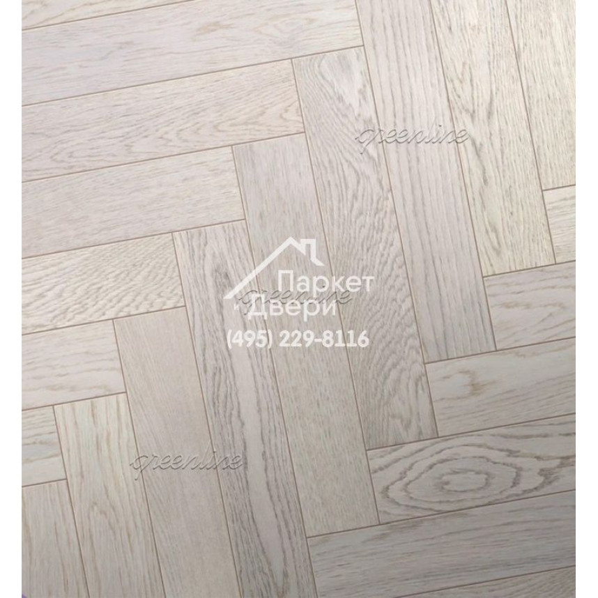 Паркет Английская ёлка Greenline Smart Herringbone 615 дуб ванила