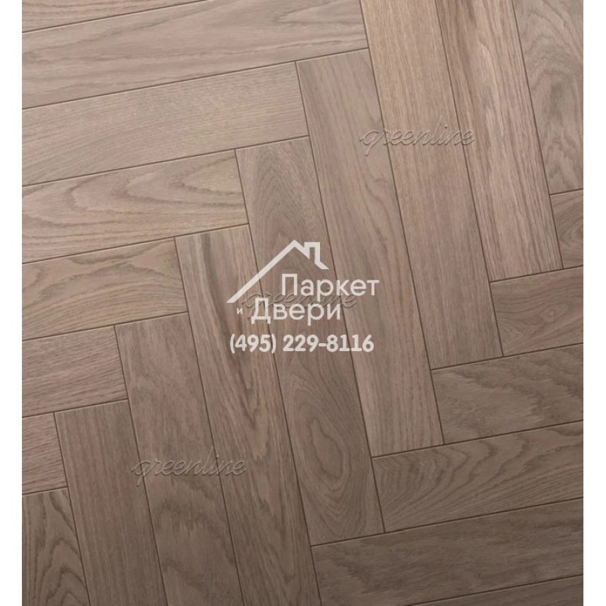 Паркет Английская ёлка Greenline Smart Herringbone 616 дуб капучино