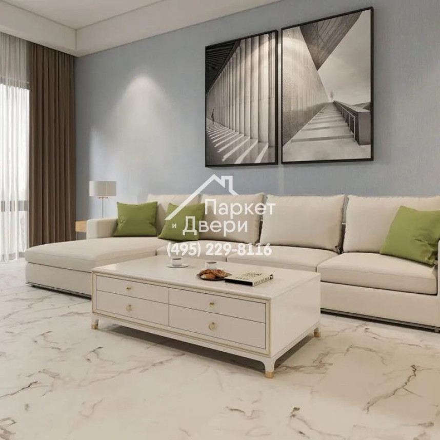 Каменный MSPC ламинат Stone Floor Бело-серый Мрамор 2820-4 MP, 1220х234х8