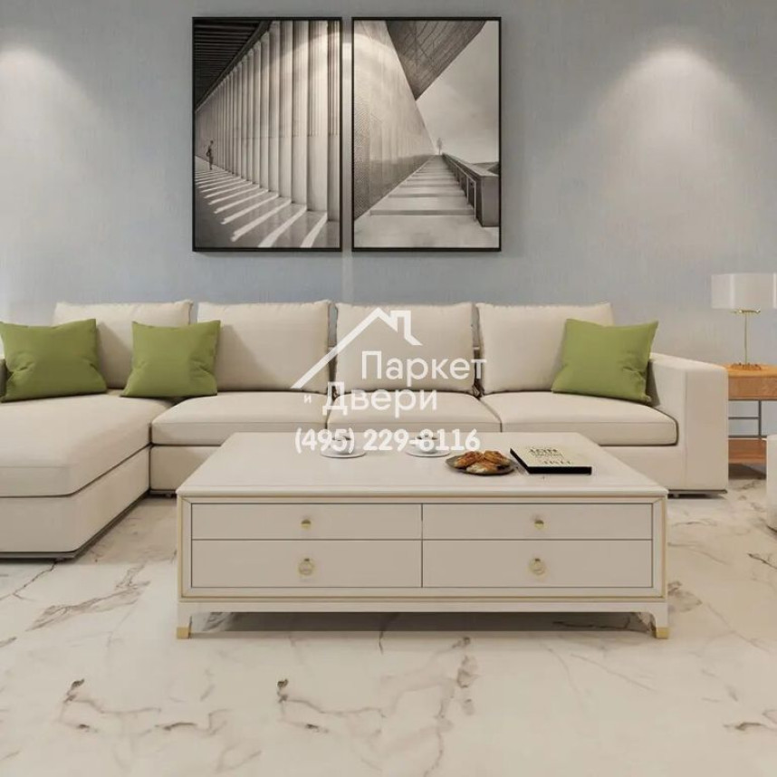 Каменный MSPC ламинат Stone Floor Бело-серый Мрамор 2820-4 MP, 1220х234х8-2