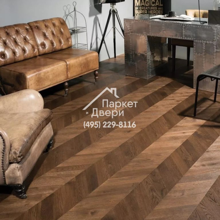 Паркет Французская Ёлка 45⁰ Coswick Молочный Шоколад 1134-4217-20, Таверн, 500x127x19,05-4