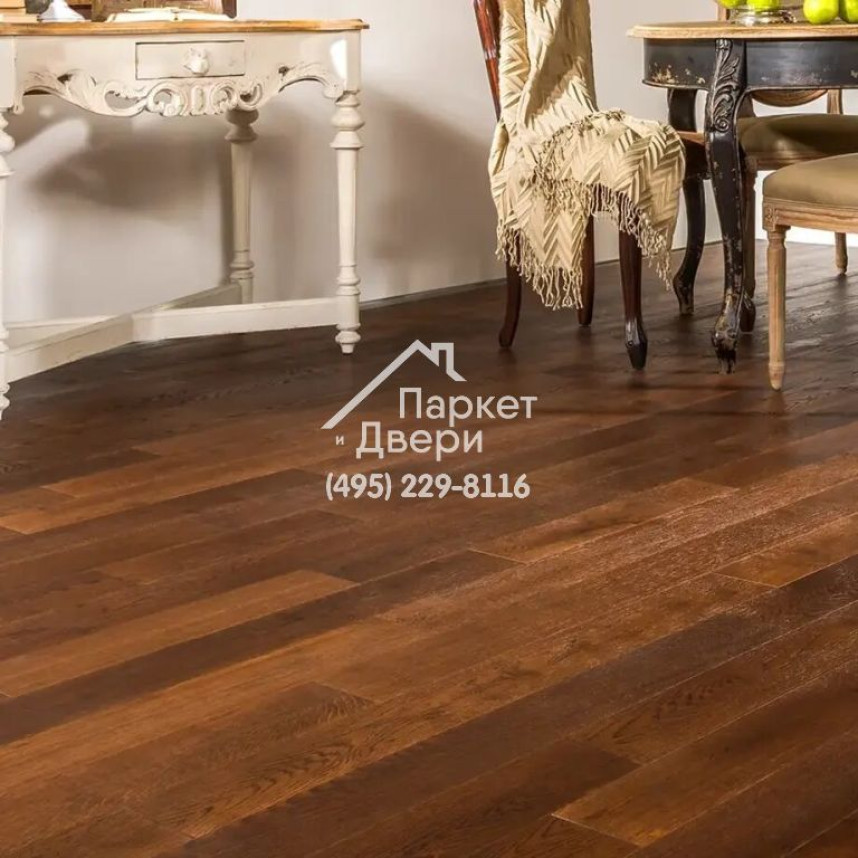 Паркет Французская Ёлка Coswick 60° Дуб Молочный шоколад 1176-4217-20, Таверн, 548x127x15-1