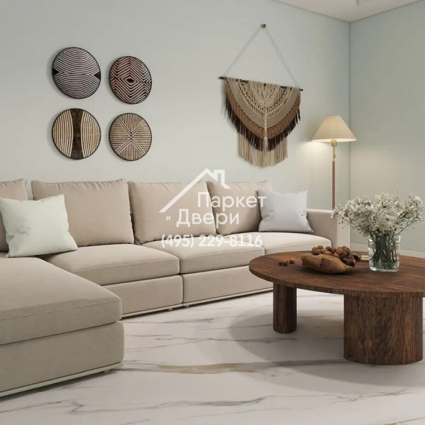 Каменный MSPC ламинат Stone Floor Мрамор Бело-золотой DC833 MP, 1220х234х8-2